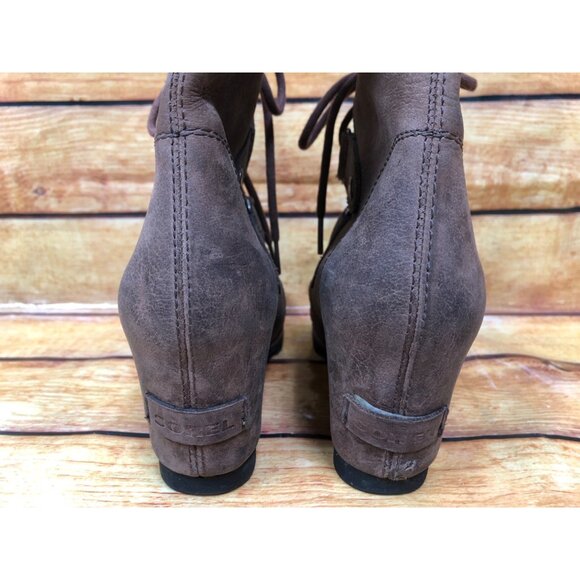 Sorel Joan of Arctic Brown Leather Nl2305-256 Booties Boots Womens 6 /37 (o7c) - Picture 9 of 10
